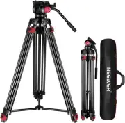 NEEWER 79" Heavy Duty Aluminum Alloy Camera Tripod with 360° Fluid Drag Head