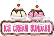 Ice Cream Sundae Restaurant Concession Decal 14" Vinyl Sticker