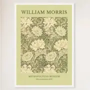 Galrie William Morris Chrysanthemum Print from the Metropolitan Museum Timeless (1877), White Frame, A1 60 x 84cm (23 x 33inch)