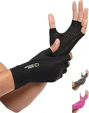 (Medium) - Copper Compression Arthritis Gloves - GUARANTEED Highest Copper Content. 1 Best Copper Infused Fit Glove For Carpal Tunnel, Computer Typing, And Everyday Support For Hands And Joints (1 PAIR)