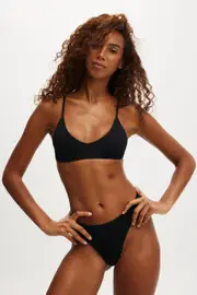 [Body] Body - Seamless Triangle Padded Bralette - Black S BLACK