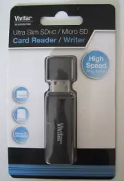 Vivitar Ultra Slim SDHC / Micro SD Card Reader / Writer (New)