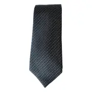 GEOFFREY BEENE Black Glitz Solid Unsolid Silk Blend Metallic Classic Tie
