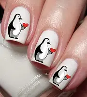 Penguin Nail Art Decal Sticker