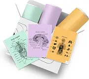 LabelCreate T02 Color Adhesive Thermal Paper, M02L Paper Compatible with Memoking, Memoqueen, Phomemo T02 Sticker Printer, Thermal Paper-20-Year Sticky 1.96" x 11.4' (50mmx3.5mm)/Roll, Black Text