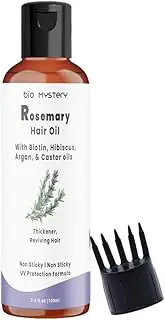 Bio Mystery Rosemary Oil For Hair Growth Infused With Biotin, Argan, Vit-E With Jojoba & Castor | Scalp Stimulator Hair Growth Oil 100ml/3.5 Oz