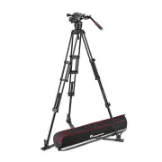 Manfrotto Alu Twin Leg Tripod (Ground Spreader) Kit w/ Nitrotech 608 Video Head