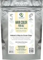 Blonde Henna Hair Color For All Kit | 100% All Natural Hair Dye & Beard Dye Powder (Sunshine Light Blonde) Organic, Herbal & Vegan Chemical & Cruelty Free Permanent Gray Coverage & Tinting