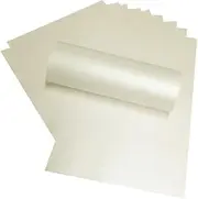 50 x A4 Pale Ivory Quarzo Pearlescent Shimmer Paper 120gsm Double Sided Suitable for Inkjet and Laser Printers