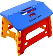Folding Step Stool for Toddlers Bathroom Sink – Safety Lock to Stable Red + Blue