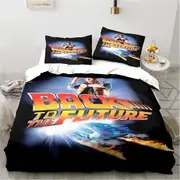 v2822 Bed Sheets Movie Back To The Future Canary Bedding Set,Duvet Cover Bed Set Quilt Cover Pillowcase,King Queen Twin Size Boys Girls Adults 3-Piece