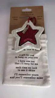 DEMDACO True Friends Red White Star 3 x 3.5 Resin Christmas Ornament Set