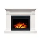 New White Berwick 2000W Electric Fireplace Mantel Suite – Flame Effect with Wood