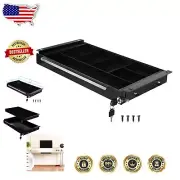 Efficient Under Desk Sliding Drawer - Lockable Metal Pencil Holder with Dividers