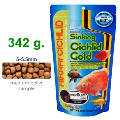Fish Food Hikari Sinking Cichlid Gold Tropical Color Enhancing Medium Pellet342g