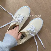 在飛比找蝦皮購物優惠-高版本 Vans Authentic 阿先 米白 卡其 藍邊