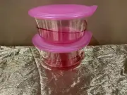 New Tupperware Beautiful Acrylic Illusions Elegant Serving Bowls in Light Pink