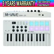 M-VAVE SMK-25 25 Key MIDI Keyboard Controller with RGB Backlit Drum Pads #TOP