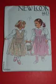 New Look 6613 sewing pattern, girls dresses, child size 3-8