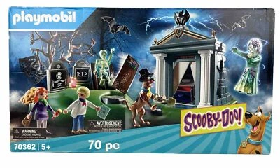 Playmobil Scooby Doo Daphne Fred Cemetery Play Set 70362 70 Piece (BB)