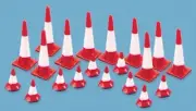 HO/OO Scale Traffic Cones (Small & Large) - 20 per Package - PECO #5008
