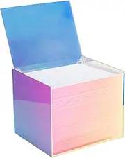 Watpot Disposable Face Towel Storage Box Compatible with Facial Towel XL, Acrylic Disposable Face Towelette Holder Container, Rainbow