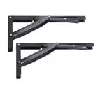 Pair- 12" Black Paint Steel Folding Table Bracket Wall Shelf Bench Support 300lb