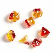 Sirius Yellow Red 7 Dice Set + Smoke d20 D&D dungeons dragons orange multi rpg