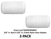 Green Leaf CBSHM3858BG1 3/8’’ Barb X 5/8’’ D Barb Nylon Hose Adapter (2-PACK)