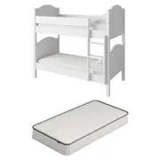 Camira Bunk Bed & Cybele Mattress Package - White