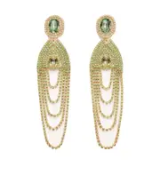 crystal-embellished clip-on earrings One size Yellow