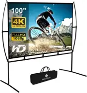 Portable 100-Inch HD 4K Projector Screen with Stand - Foldable 16:9 Design