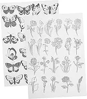 HAWILLOSCH 2 Sheets Water Soluble Embroidery Stabilizer Patterns Wash for DIY Sewing Projects