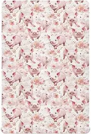 Crib Fitted Sheet for Boys Girls Neutral Soft Breathable Nursery Bed Sheet for Standard Size Crib Mattress 52x28in Art Pet Pig