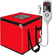 Foldable Proofing Box With Heater, 74l Large Bread Proofer with Temperature and Timer Controller, Zippered Sourdough Warmer for Bread, Pizza and Yoghurt Making,16.5 * 16.5 * 16.5in