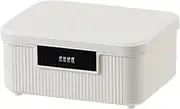 Locked Storage Box, 9l Locking Medicine Box Double Layer Combination Document Lock - Leakproof Lockbox with Code for Home/Office Personal Items (White)