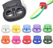 20PCS Paracord Cord Lock Clamp 2 Hole Toggle Clip Stopper Shoelace Bag Accessory