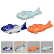 3 Pcs Cute Fish Chopstick Rest Chopsticks Holder Cutlery Serving Utensils
