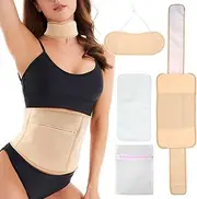 4Pcs Waist Neck Oil Pack Set Washable Reusable Essential Oil Wrap Mess-Free Oil Pack Wrap with Adjustable Strap Laundry Bag Comfortable Leak-Proof Oil Pack for Waist Neck(B,khaki)