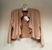 Bob Mackie Wearable Art Womens Size Large Open Front Ruffle Cropped Cardigan New