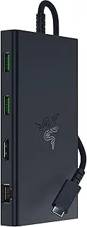 Razer USB-C Dock - 11 Ports with HDMI, Gigabit Ethernet, 3.5mm Audio Port, USB-A & -C, Compatible with Windows and Mac (Screen Output with 4K, 7.1 Surround Sound) - Black