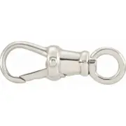 19mm 14k Solid White Gold Dog Swivel Watch Lobster Triggerless Clasp ITALY