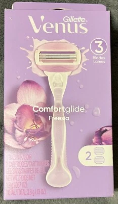 Gillette Venus Razor Comfort Glide Freesia 1 Razor 2 Cartridges