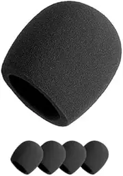 Generic 5 Pcs Foam Mic Cover Microphone Windscreen Black 40mmx75mm Mini Headset Sponge AU