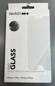 Tech21 Evo Glass Screen Guard Protector for iPhone 7 8 Plus Clear T21-5361