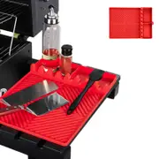 Microwave Safe Grill Mat Outdoor BBQ Heat-Resistant Silicone Mat for Griddle Tool-Red