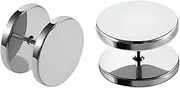 [Decentraland] 1 Pair Silvery 4 mm(6 G) Stainless Steel Fake Ear Plugs Gauges Flat Nap Screw Flat Back Stud Hide Faux Tragus Studs Hypoallergenic Sleep Cartilage Earrings Body Piercing Jewelry Women Men