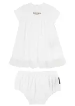 Balmain Kids Logo-print Cotton Dress and Bloomers set (12-36 Months) - White - 24 Months (24 Months) 24 MONTHS (24 months)