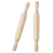 2 Pcs Mini Rolling Pin Wood Child Children Roller Stick Kitchen
