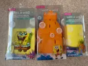 3 Wet n Wild SpongeBob Flat Kabuki Brush Sponge Case Makeup Limited Edition Set